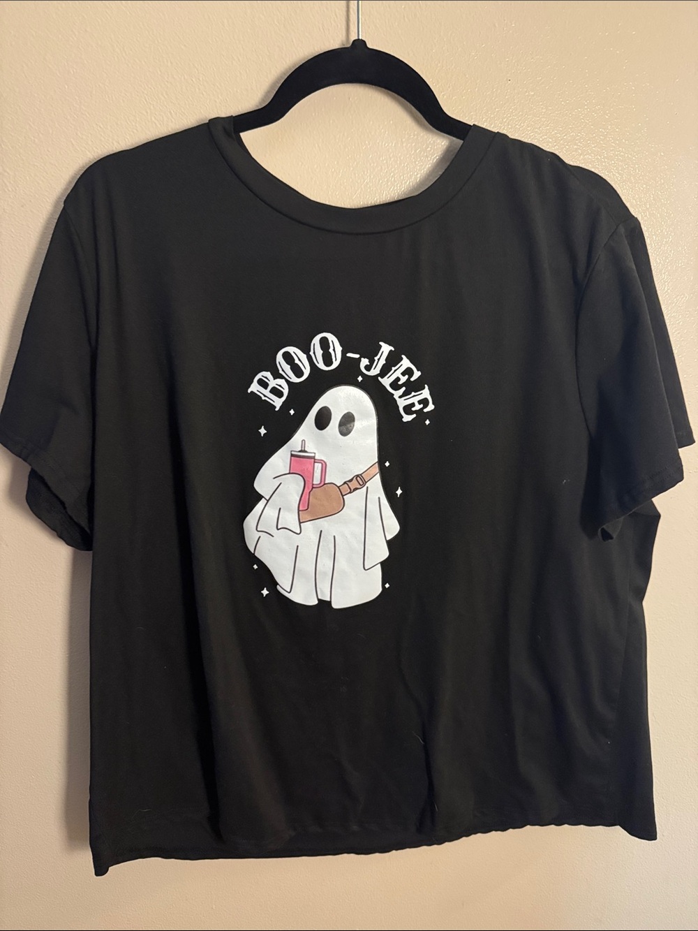 SHEIN Black Kids 'Boo-jee' Ghost Graphic Tee